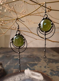 Two green drops earrings