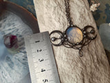 Moon Phase Pendant with moon stone (opalit)