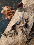 Woodland big earrings in fantasy style for nature lover