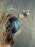 Chinese metal hair stick with Natural Ammonite and Natural Pearl