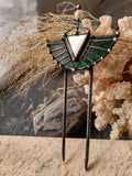 Stain Glass Green Hair Fork