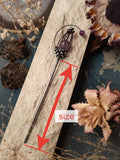 Сhest with an amethyst heart. Chinese metal hair stick.