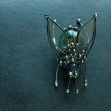 Brooch Green beetle scarab