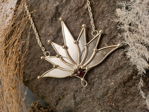 Mirror Lotus with Garnet Stone