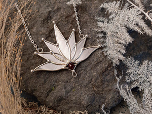 Mirror Lotus with Garnet Stone