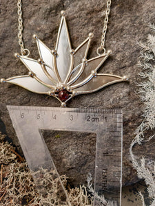 Mirror Lotus with Garnet Stone