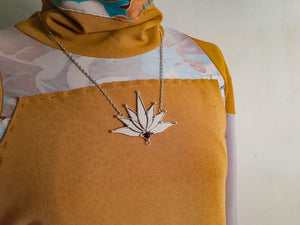 Mirror Lotus with Garnet Stone
