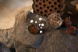 Small barrette with Natural Ammonite and Natural Pearl