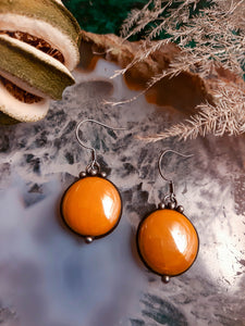 Two drops of sky in salt Earrings  - yellow