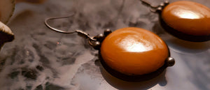 Two drops of sky in salt Earrings  - yellow