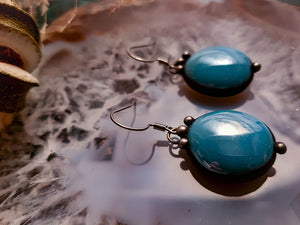Two drops of sky in salt Earrings - blue gloss