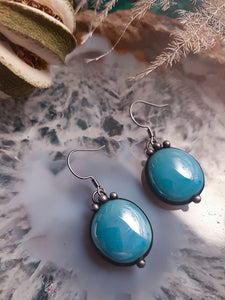 Two drops of sky in salt Earrings - blue gloss
