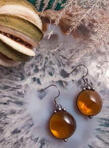 Two drops of sky in salt Earrings - amber