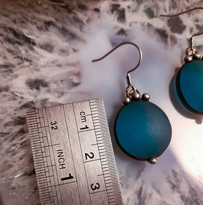 Two drops of sky in salt Earrings - blue matte