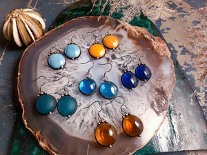 Two drops of sky in salt Earrings - blue matte