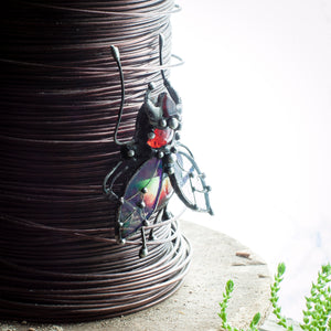 Brooch Red beetle scarab