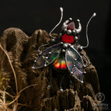 Brooch Red beetle scarab
