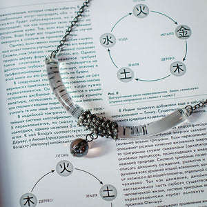 Clear Glass Moon pendant with glass ball