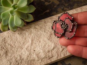 Poppy Stain Glass Brooch