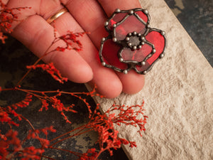 Poppy Stain Glass Brooch
