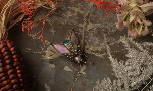 Brooch Green beetle scarab
