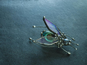 Brooch Green beetle scarab