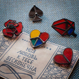 hippie brooches color heart for valentines day