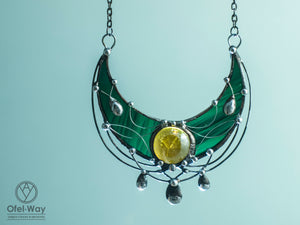 Pendant Forest Wind, color pendant, green or black necklace, witchcraft jewelry, gothic jewelry, witchy, occult, witch jewelry