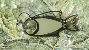 Brooch Anglerfish, sea world, brooch fish, stain glass, fried herbs, pin, ocean brooch, dweller of deep, anglerfish