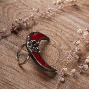 crescent moon ring - moon phase ring - wiccan ring - pagan ring - witch ring -  moon ring - astrology ring - boho moon ring - celestial ring