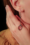 Silvered Earrings with Ametrine / long drop earrings / casual style
