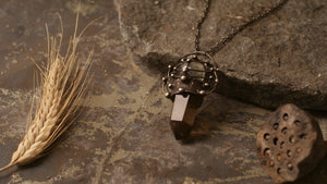 Smoky quartz, Crystal Pendant, Gemstone Pendant, Natural Rock, Healing Crystals, Witchcraft Supply Necklace, Kitchen Witch, Witch Pendulum