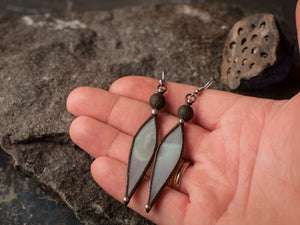 Big Lotus 7 wings, Boho Lotus, Flower Pendant, Mantra Necklace, Glass Lotus Necklace,lava rock beads, Stain glass, Handcraft, Handmade