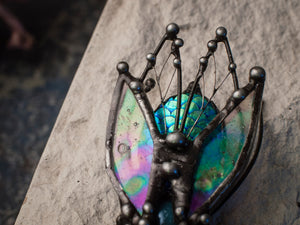 Housefly Brooch, Stain Glass, vintage brooch, scarab brooch, Stain Glass Brooch, Animal broche, Insect Brooch tribal jewelry, boho pin