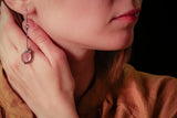 Silvered Earrings with Ametrine / long drop earrings / casual style