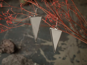 Triangle Earrings, Geometric Earrings, Mirror Hypoallergenic Earrings, Geometric Jewelry, Dangle, Long, For Girlfriend, Minimalism, Minimal