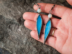 Big Lotus 7 wings, Boho Lotus, Flower Pendant, Mantra Necklace, Blue Lotus Necklace, Iridescent necklace, Stain glass, Handcraft, Handmade
