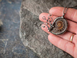 Natural ammonite fossil pendant