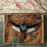 Stained Glass Bird Pendant, Modern Stain Glass Necklace, Bird Lovers Gift, Big Bird figurine, Bird necklace