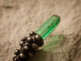 Chinese metal hair stick with green quartz, Hair Clip