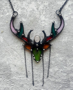 deer necklace, nature jewelry, nature lover gift, woodland animals, deer head, nature inspired, deer antler handmade, animal brooch, boho