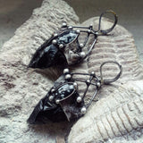 Earrings from Natural Stone- Obsidian and snow Obsidian, Necklace, Witchcraft Jewelry For Men and Women, Shamanic Jewelry