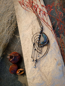 The Pendant- Labradorite harp on which rain played its song. Magic Handmade by OfelWay