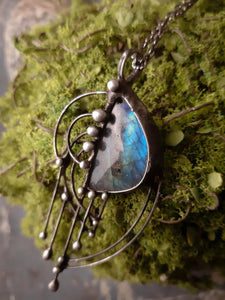 The Pendant- Labradorite harp on which rain played its song. Magic Handmade by OfelWay