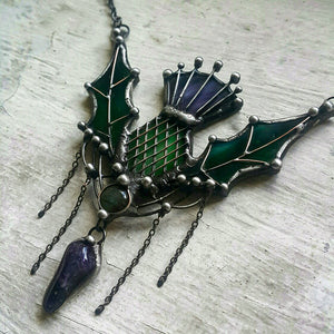 Stain Glass Thistle Necklace, Birthday Gift, Outlander Gifts, Scottish Jewelry, Scottish Thistle, Flower of Scotland, Thistle Pendant