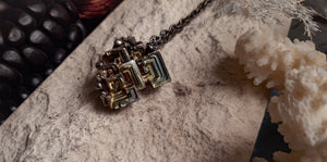 Fantastic fractal necklace from Bismuth crystal