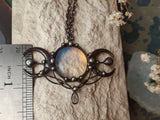Moon Phase Pendant with moon stone (opalit)