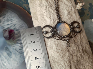 Moon Phase Pendant with moon stone (opalit)