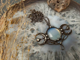 Moon Phase Pendant with moon stone (opalit)