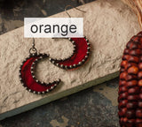 Red Crescent Moon Earrings